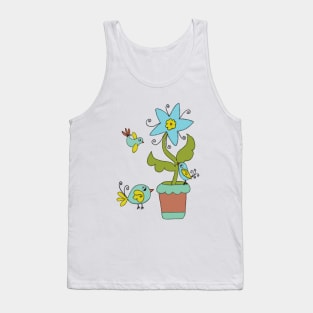 Blumenvögel Tank Top